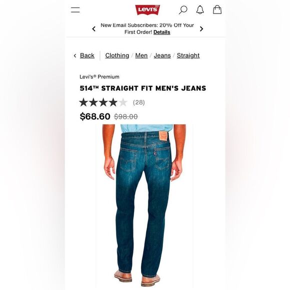 Levi’s Vintage 514M Straight Fit Men’s Jeans - Picture 6 of 12